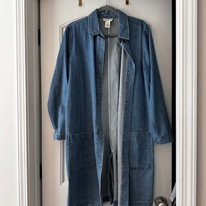 For The Republic Light Wash Denim Trench Coat